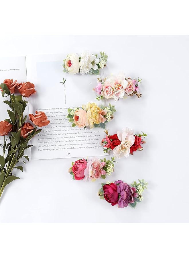 erorex Girls Headband 6 Pack Delicate Floral Rose Headbands Flower Super Stretchy Cute Nylon Headbands - Image 5