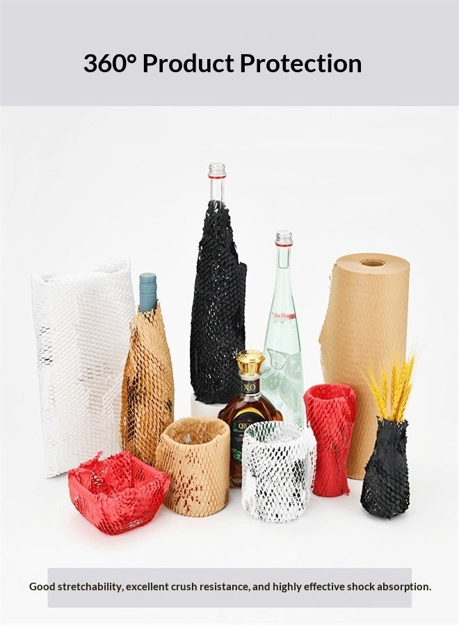 Eco-Friendly Honeycomb Packing Paper Roll 38cm x 50m - Biodegradable Kraft Paper Cushion Wrap for Gift & Flower Packaging - Image 2