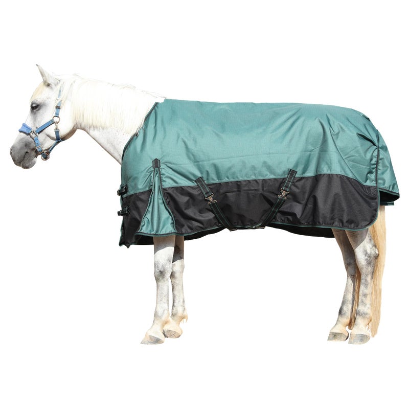 Gallopoff 1200D Ripstop Waterproof Breathable Horse Blanket (200g Fill), Medium Weight Warm Winter Turnout, Thermal Protection for Cold & Snow Greenblack 78" - Image 1