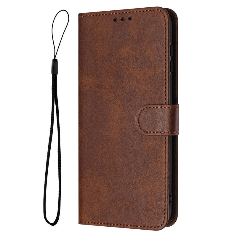 BURAQ Case Cover For Motorola Edge 50 Solid Calf Texture Flip Leather Phone Case(Brown) - Image 2