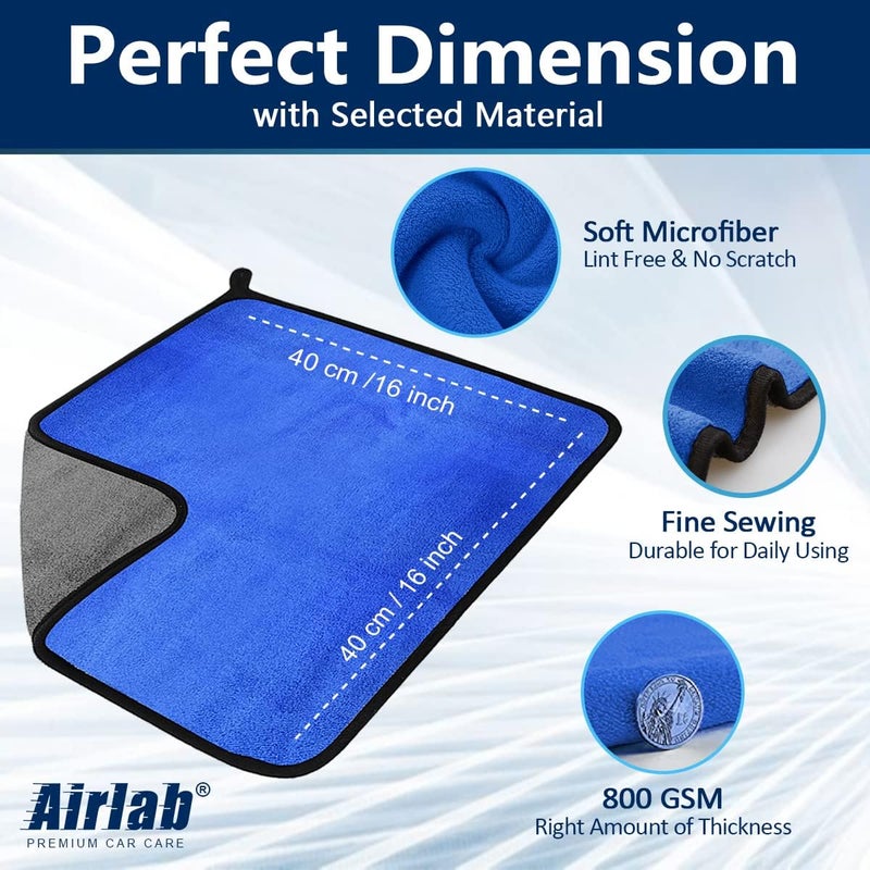 Airlab 4X Microfibre Car Cleaning Cloths - 800 GSM - Image 4