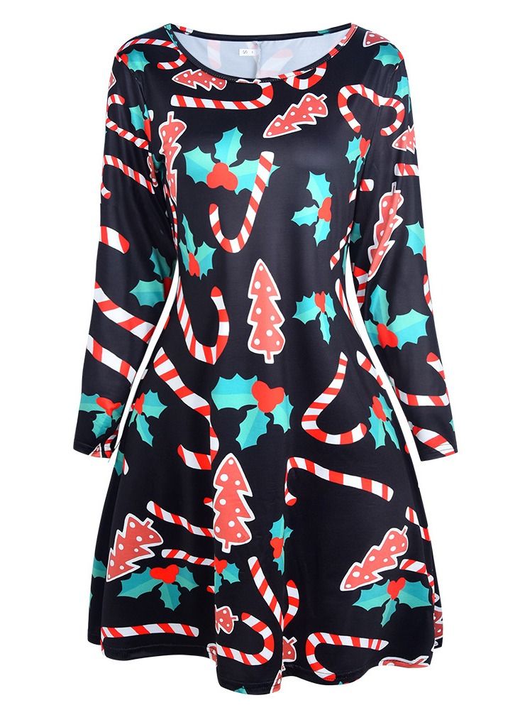 Loquat Women's Fashionable High Waist Printed Dress 