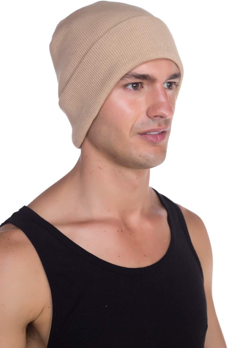 Top Level Beanie Men Women - Unisex Cuffed Plain Skull Knit Hat Cap - Image 2