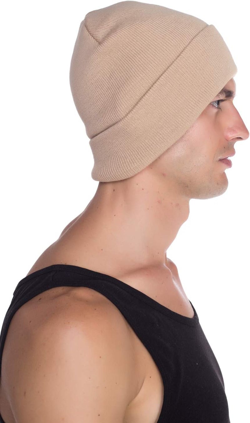 Top Level Beanie Men Women - Unisex Cuffed Plain Skull Knit Hat Cap - Image 5