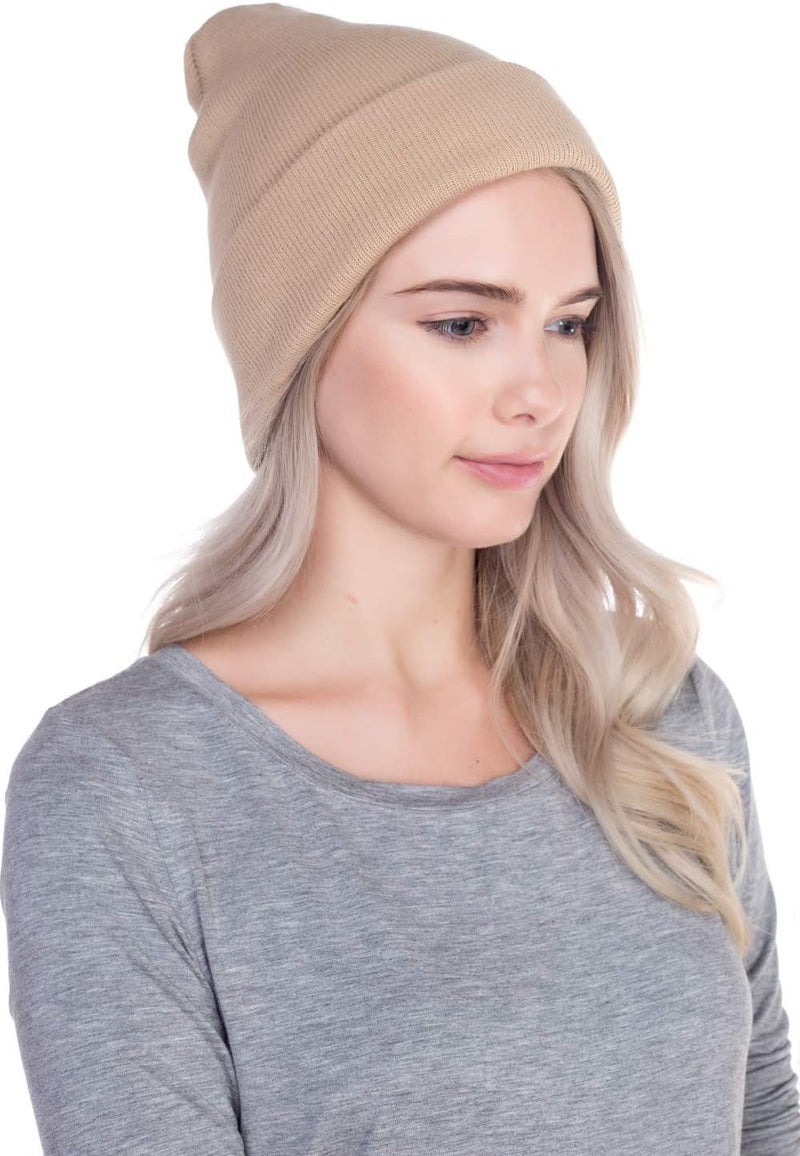 Top Level Beanie Men Women - Unisex Cuffed Plain Skull Knit Hat Cap - Image 3