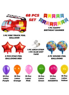 توي إكس إي طقم تزيين لافتة عيد الميلاد على شكل شاحنة إطفاء من TOYXE مكون من 68 قطعة  - Image 2