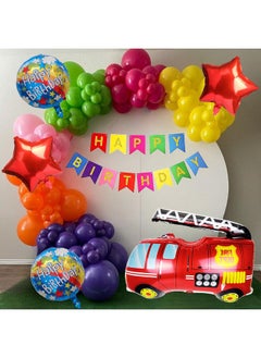 توي إكس إي طقم تزيين لافتة عيد الميلاد على شكل شاحنة إطفاء من TOYXE مكون من 68 قطعة  - Image 1