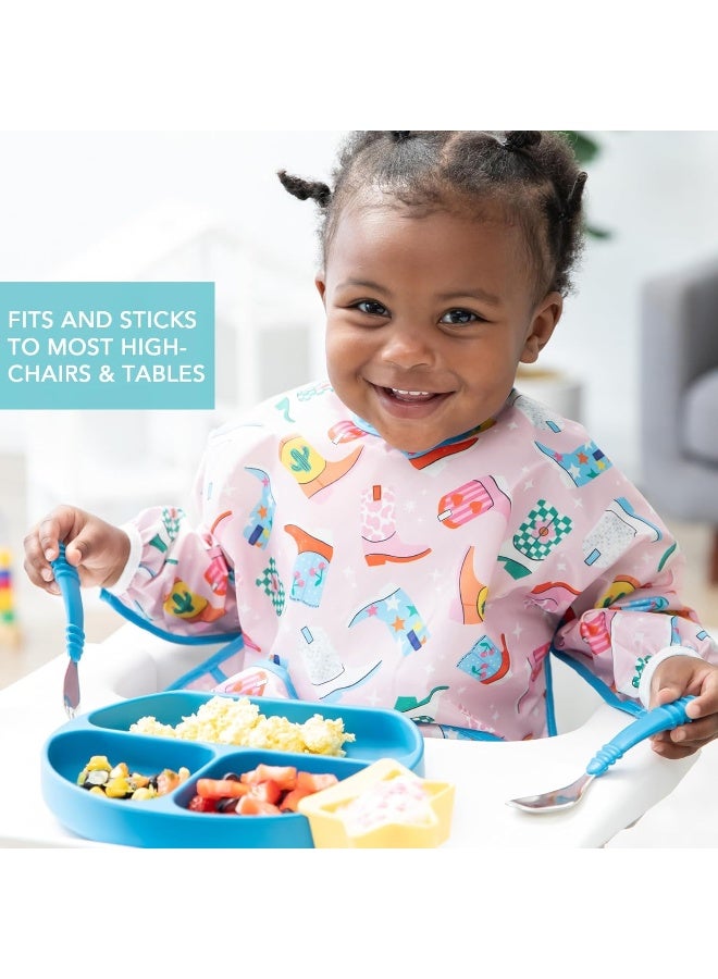 Bumkins Silicone Grip Dish, Suction Plate, Divided Plate, Baby Toddler Plate, BPA Free, Microwave Dishwasher Safe â€“ Dark Blue - Image 3