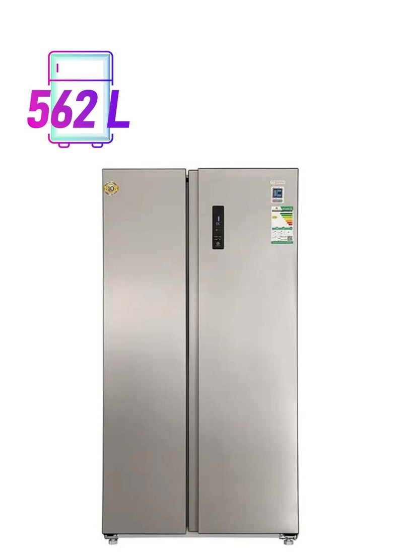 GENERAL SUPREME General Supreme, Side by Side Door Refrigerator, 19.9 ft, 562 L, Inverter, Stainless Steel  - Image 1