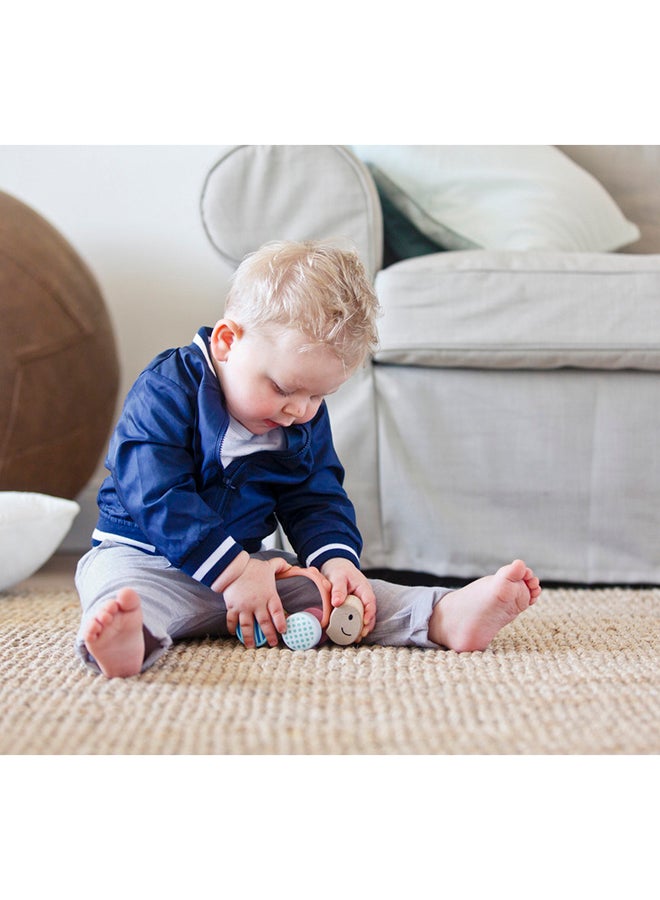 هيب لعبة سلحفاة تيربو من هابي للتسنين والدفع بمقبض سيليكون آمن للمضغ وعجلات بنقوش ملونة لتنمية المهارات الحركية والاجتماعية للأطفال من عمر  أشهر فما فوق - Image 4