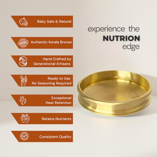 NUTRION Bronze Uruli for Cooking 12 Inch | Traditional Heavy Bronze Cookware | Durable Thick Walls for Even Heat | Stylish & Healthy Kitchen Essential - Image 2