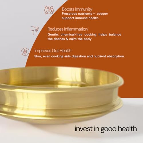 NUTRION Bronze Uruli for Cooking 12 Inch | Traditional Heavy Bronze Cookware | Durable Thick Walls for Even Heat | Stylish & Healthy Kitchen Essential - Image 4