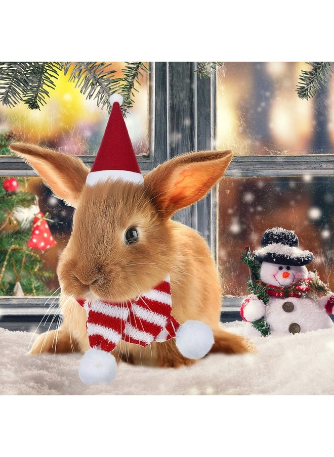 Saintrygo 8 Pack Christmas Small Animal Costume Guinea Pig Santa Hat with Scarf for Chicken Rabbit Ferret Hamster Chinchilla Hedgehog Lizard Holiday Christmas Party Outfit  - Image 5