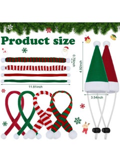 Saintrygo 8 Pack Christmas Small Animal Costume Guinea Pig Santa Hat with Scarf for Chicken Rabbit Ferret Hamster Chinchilla Hedgehog Lizard Holiday Christmas Party Outfit  - Image 2