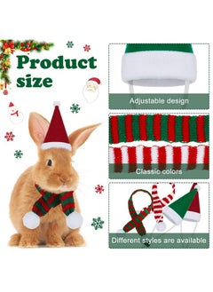 Saintrygo 8 Pack Christmas Small Animal Costume Guinea Pig Santa Hat with Scarf for Chicken Rabbit Ferret Hamster Chinchilla Hedgehog Lizard Holiday Christmas Party Outfit  - Image 3
