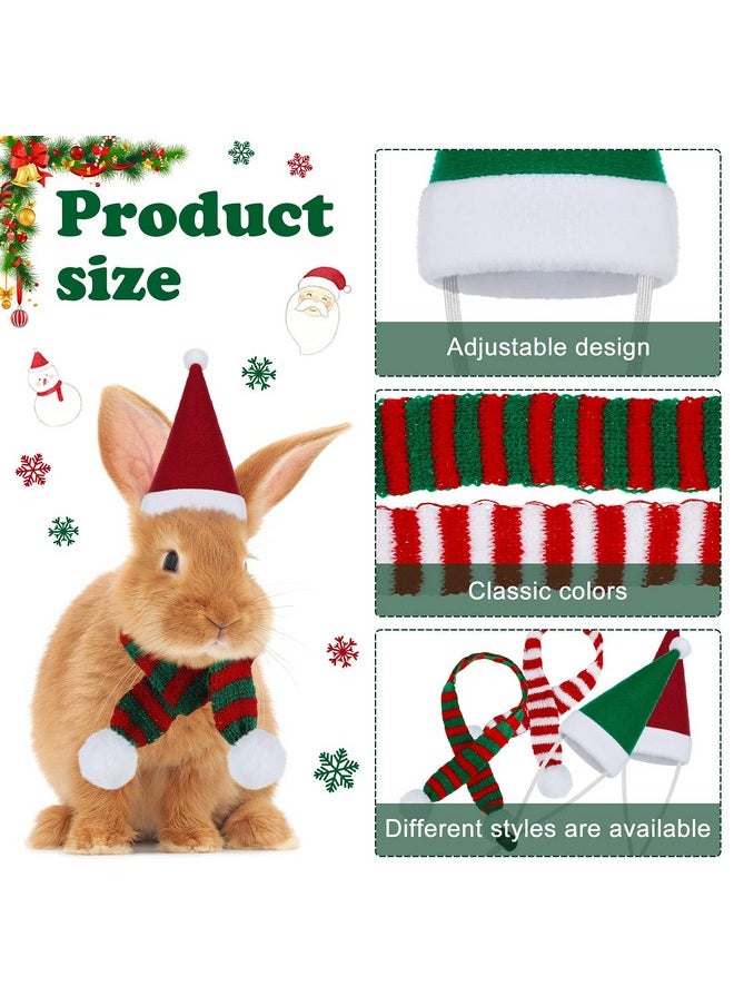 Saintrygo 8 Pack Christmas Small Animal Costume Guinea Pig Santa Hat with Scarf for Chicken Rabbit Ferret Hamster Chinchilla Hedgehog Lizard Holiday Christmas Party Outfit  - Image 3