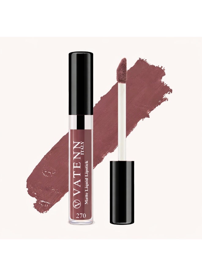 VATENN ITALY Matte Liquid Lipstick 270 | Long-Lasting, High-Pigment Soft Matte Finish - Image 1