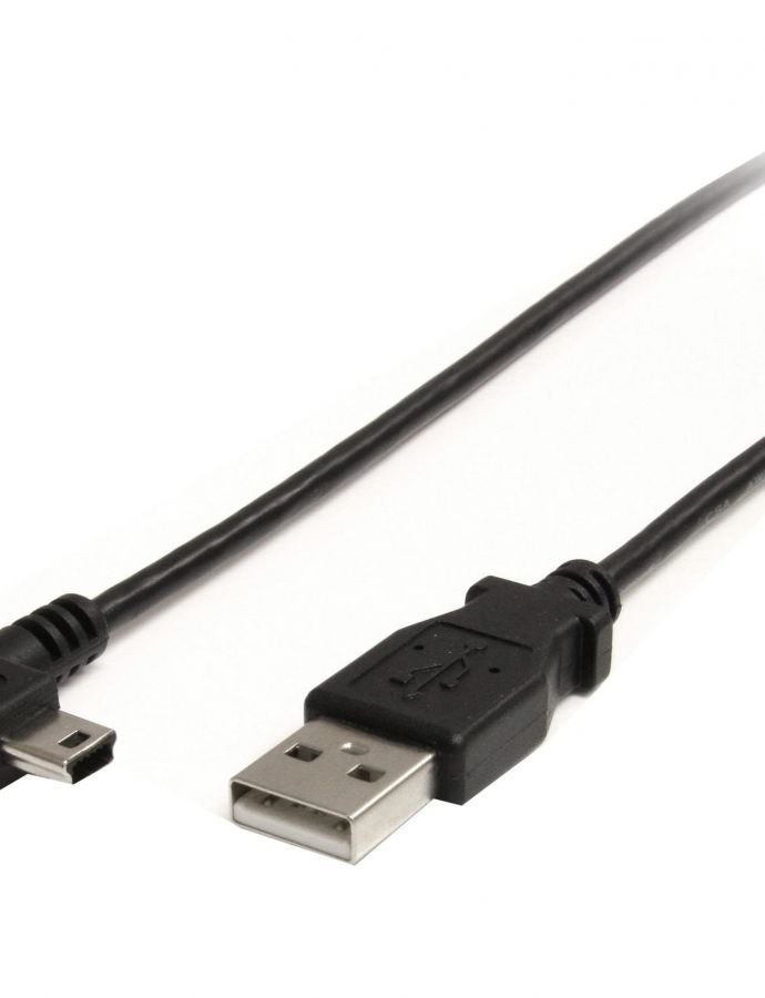 StarTech.com 6 ft. (1.8 m) Right Angle USB to Mini USB Cable - USB 2.0 A to Right Angle Mini B - Black - Mini USB Cable (USB2HABM6RA)