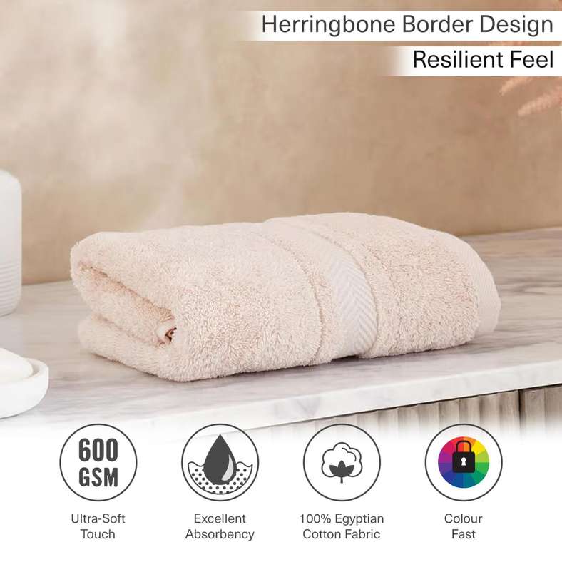 Pan Home Luxury Cotton Hand Towel - Light Almond - Image 5