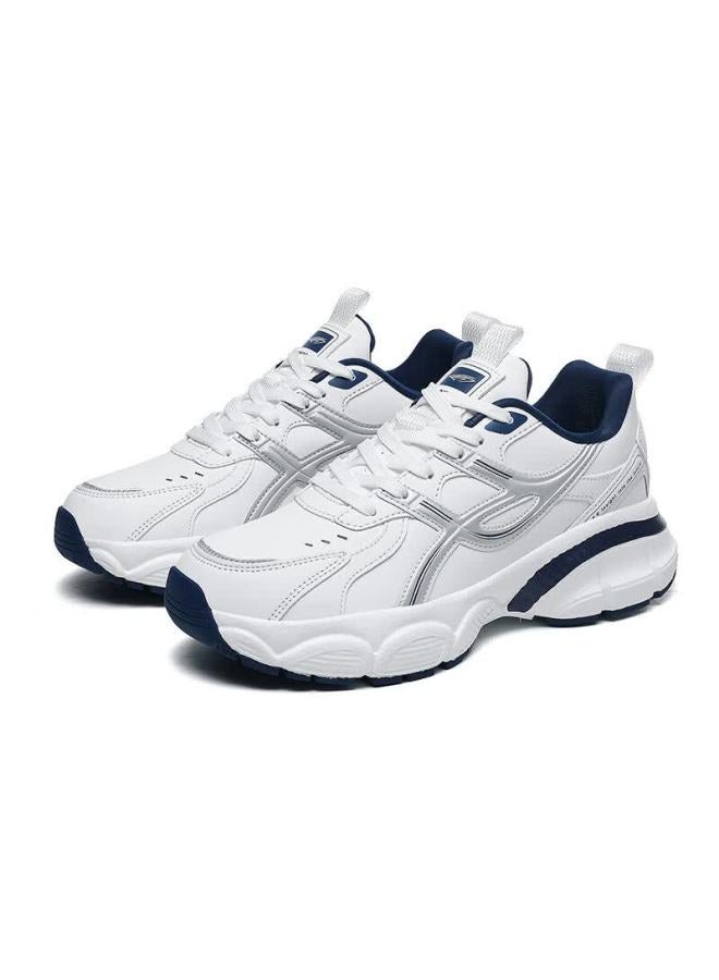 BANGTE Bont Men's Dad Shoes Thick Sole Height Increasing Non-slip Wear-resistant Casual Sports Running Shoes Silver Blue 38 - Image 5