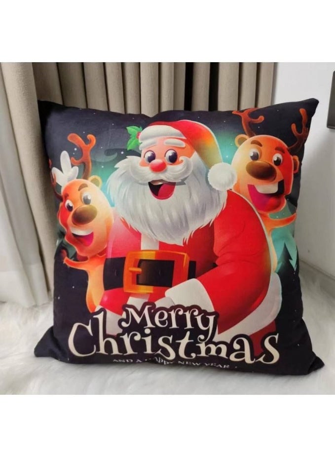 Christmas 2 Cushions, Christmas Pillow Covers, Christmas Pillowcases with various Santa and Snowman designs. Size: 40*40 cm - Image 1
