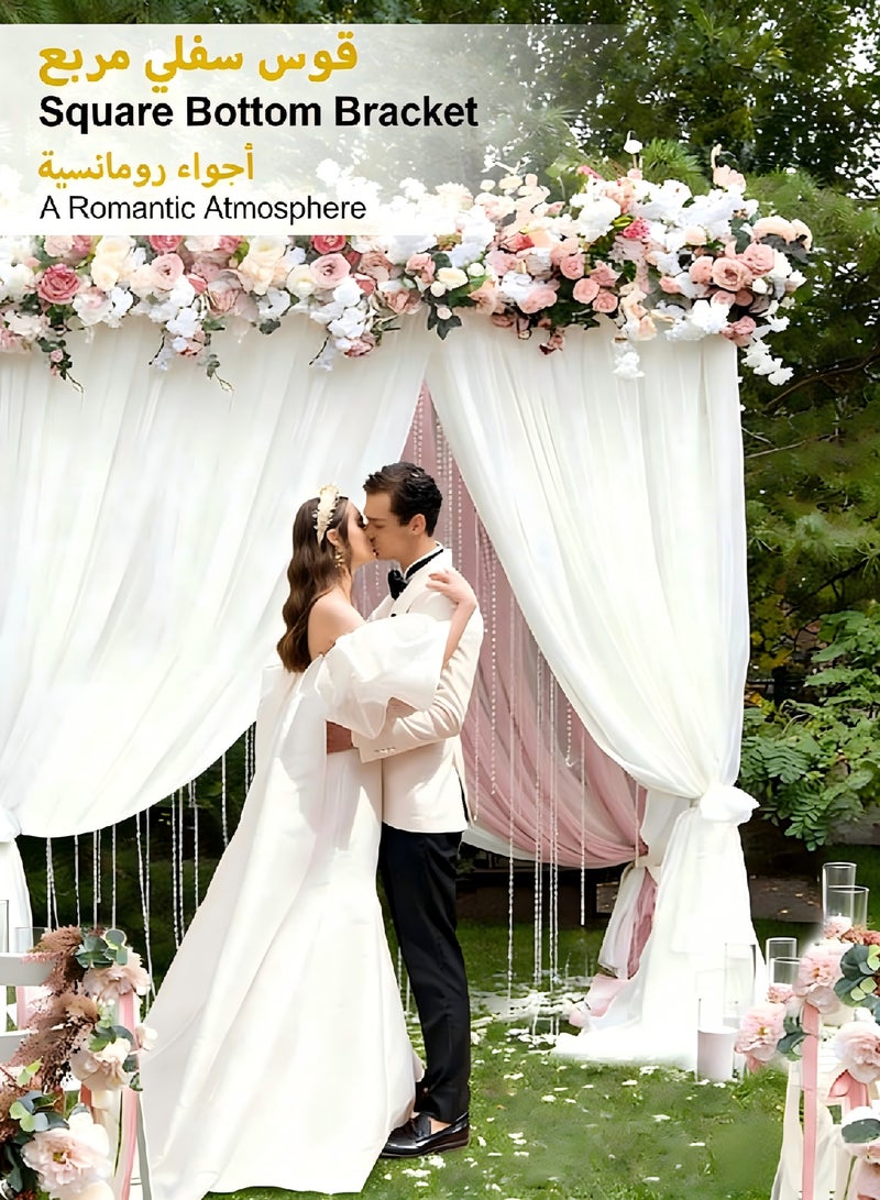 AiheArron 2M*2M Square Balloon Arch Kit Metal Arch Decoration Wedding Backdrop Stand with 2 Metal Base,Indoor Outdoor Frame Golden Party Decor Stand for Birthday Anniversary Bridal Graduation (Golden) - Image 3