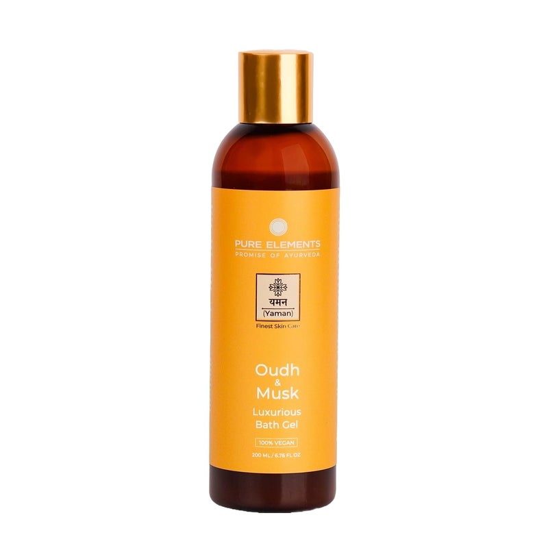 PURE ELEMENTS Udh Musk Bath Shower Gel A Luxurious Body Wash For Women Men Paraben Free Formula 100 Vegan 200 ML - Image 3