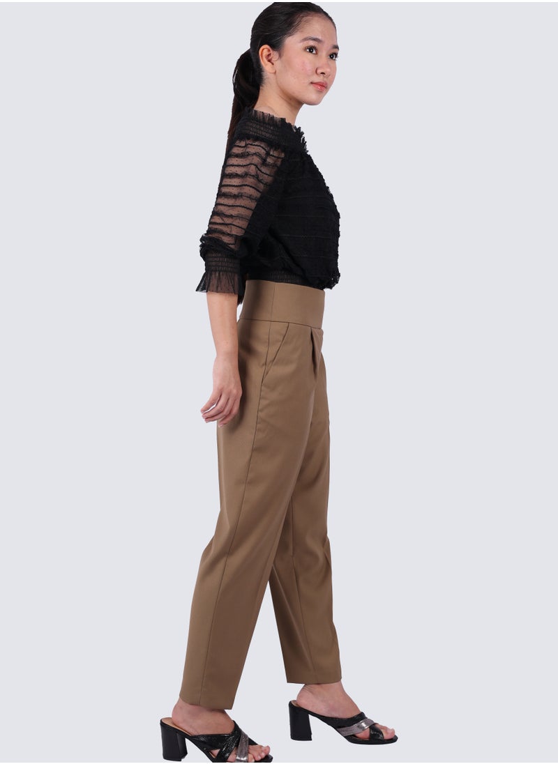 VERO MODA - Women's Front Pleated Carrot Pant in Elm - Image 1