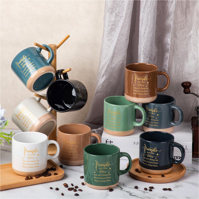 Mimorou 10 Pcs Friendship Gifts for Women Men Ceramic Friends Mugs Friendship Cups Bulk 13oz Friends Are Like Stars Coffee Mug for Coworker Sisterhood Sister Besties Graduation Birthday Party - Image 4