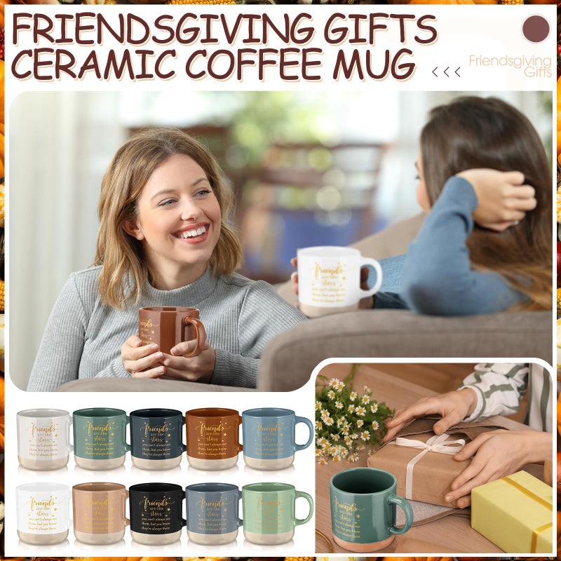 Mimorou 10 Pcs Friendship Gifts for Women Men Ceramic Friends Mugs Friendship Cups Bulk 13oz Friends Are Like Stars Coffee Mug for Coworker Sisterhood Sister Besties Graduation Birthday Party - Image 5