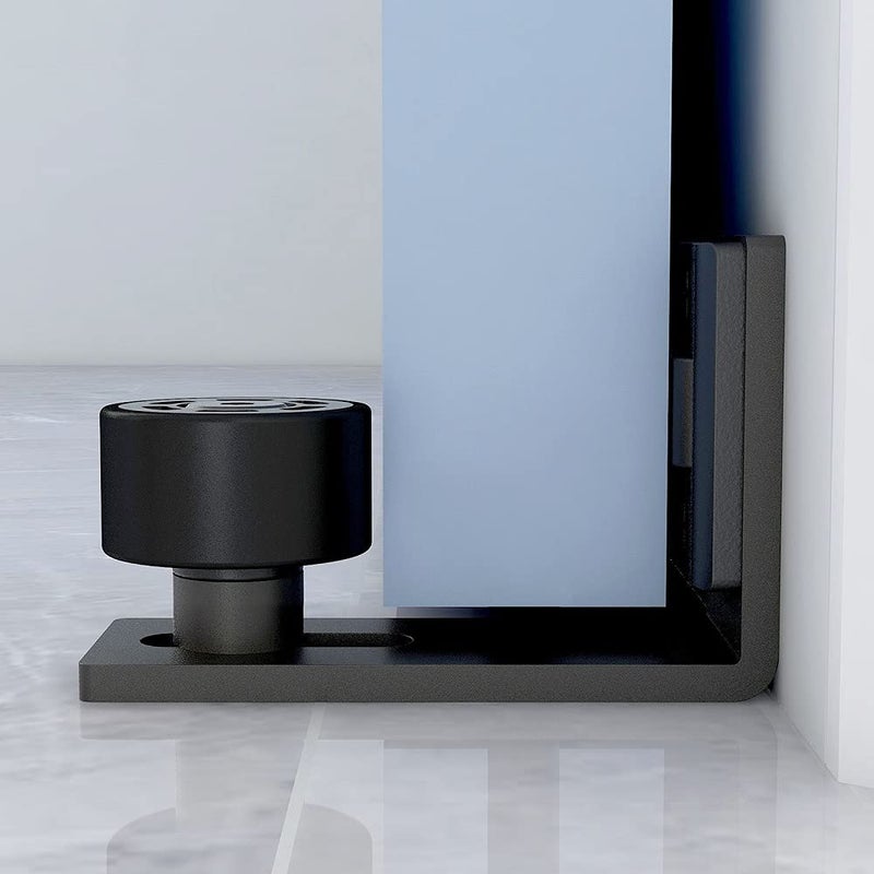 CCJH Sliding Barn Door Floor Guide Adjustable Wall Mount Flush Bottom Door Guides (2, Black) - Image 2