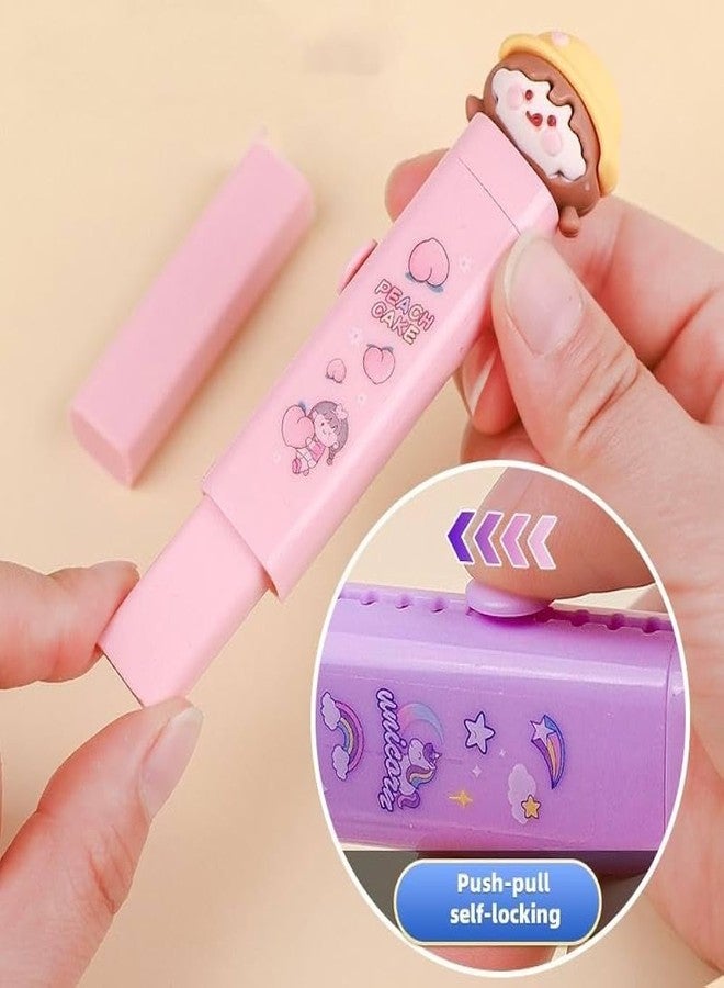 MSGH Rubber Eraser Sliding Retractable Eraser, Large Pencil Eraser, Soft Cute Erasers Push Pull, Bulk Erasers Assorted Color for Students Kids, School Office Home Supplies (Uni - Pack of 2pcs) - Image 3