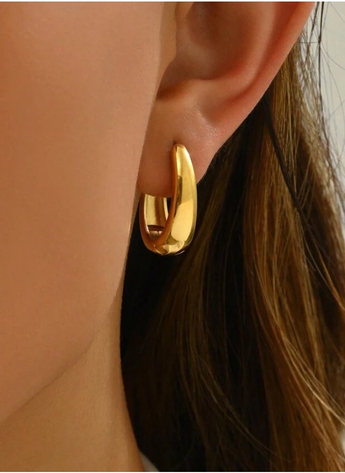 JewelryPalace - 18k Gold Plated Stainless Hoops Steel Earrings For Women - Image 1