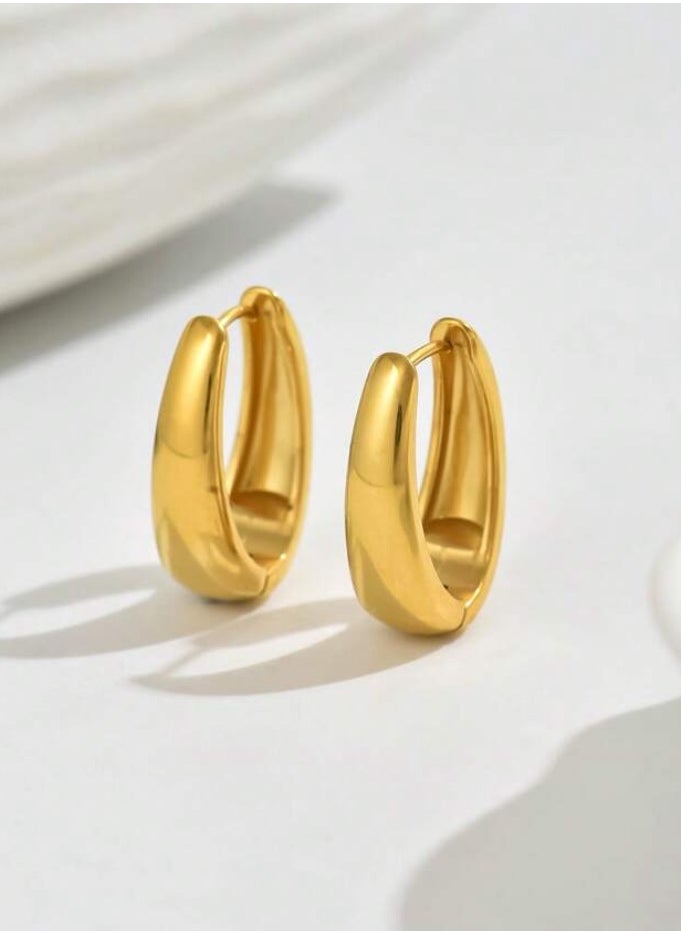 JewelryPalace - 18k Gold Plated Stainless Hoops Steel Earrings For Women - Image 1