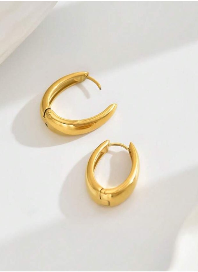 JewelryPalace - 18k Gold Plated Stainless Hoops Steel Earrings For Women - Image 1