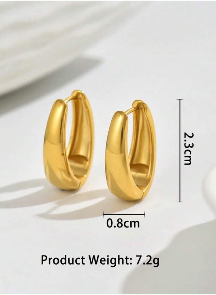 JewelryPalace - 18k Gold Plated Stainless Hoops Steel Earrings For Women - Image 1