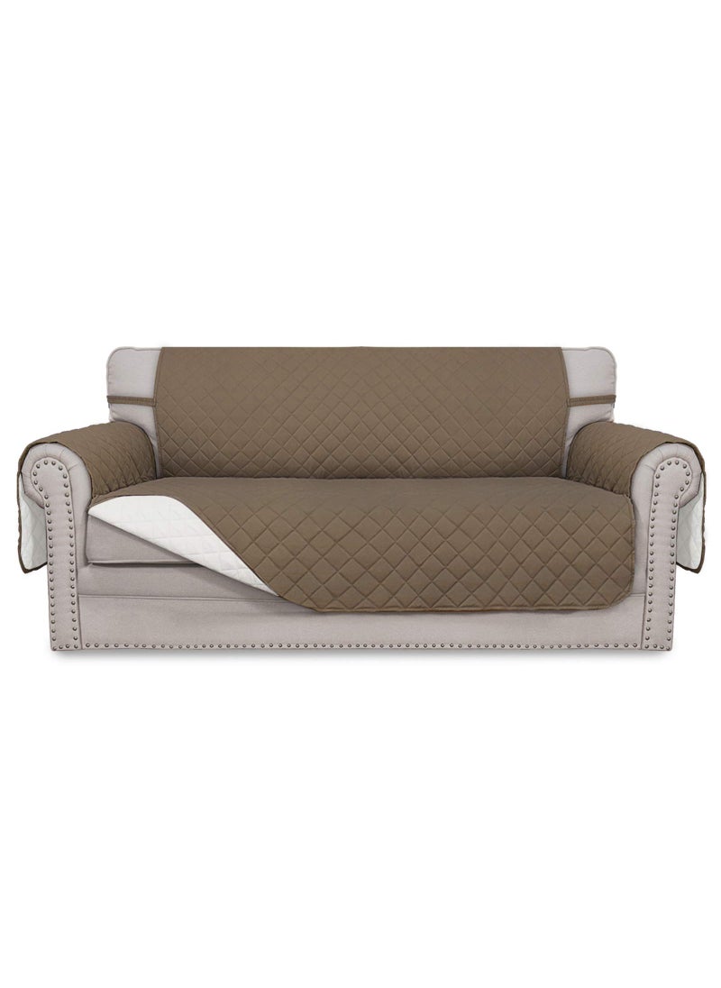 Easy-Going EasyGoing Sofa Slipcover Reversible Loveseat Sofa Cover Couch Cover for 2 Cushion Couch Furniture Protector with Elastic Straps for Pets Kids Dog Cat Oversized Loveseat CamelIvory 