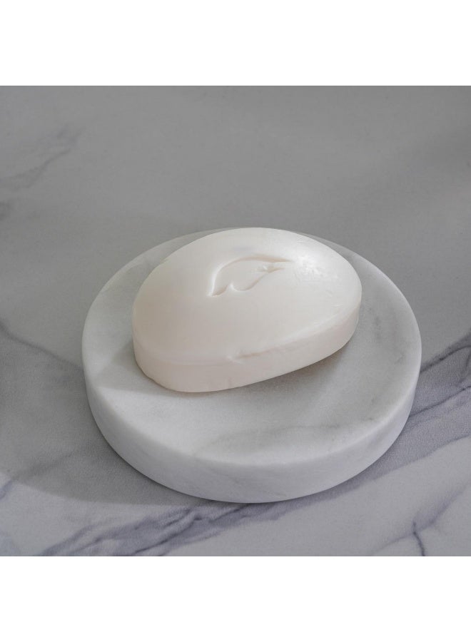Pan Home Elegance Marble Soap Dish Dia12.7x2.5cm - White - Image 3