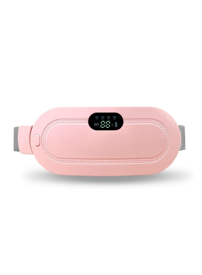 وسادة تدفئة لاسلكية للحيض للنساء، حزام تدفئة كهربائي بثلاثة مستويات حرارة وأربعة أوضاع تدليك بالاهتزاز لتخفيف آلام الدورة الشهرية والظهر والبطن، حزام خصر محمول قابل لإعادة الشحن للعلاج الحراري - Image 1