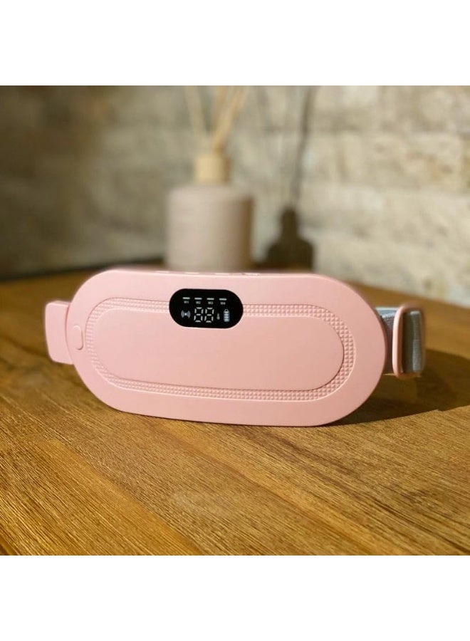 وسادة تدفئة لاسلكية للحيض للنساء، حزام تدفئة كهربائي بثلاثة مستويات حرارة وأربعة أوضاع تدليك بالاهتزاز لتخفيف آلام الدورة الشهرية والظهر والبطن، حزام خصر محمول قابل لإعادة الشحن للعلاج الحراري - Image 4