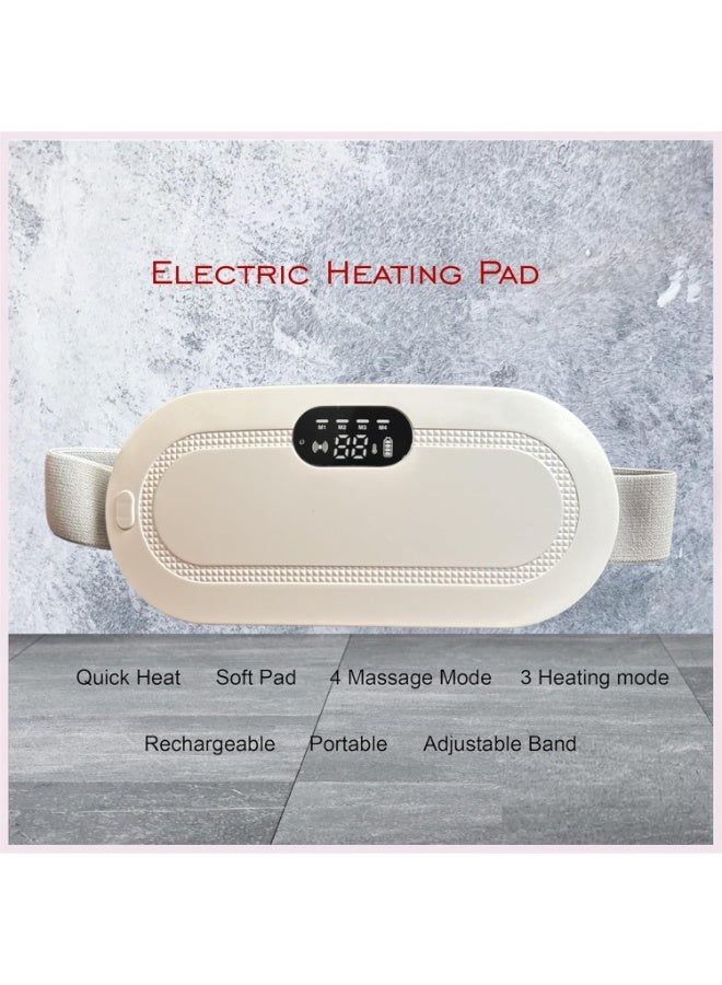 وسادة تدفئة لاسلكية للحيض للنساء، حزام تدفئة كهربائي بثلاثة مستويات حرارة وأربعة أوضاع تدليك بالاهتزاز لتخفيف آلام الدورة الشهرية والظهر والبطن، حزام خصر محمول قابل لإعادة الشحن للعلاج الحراري - Image 5