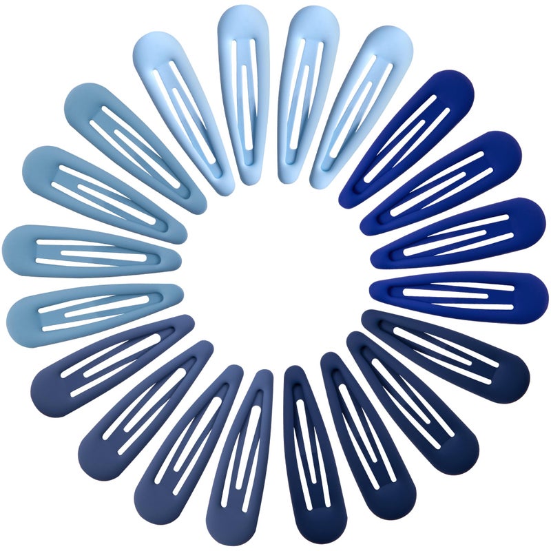 Cptots Small Hair Barrettes For Women No Slip Metal Snap Clips For Thin And Fine Hair,Matte Multiple Blue,20 PCS,1.97 x 0.5 Inch. - Image 1