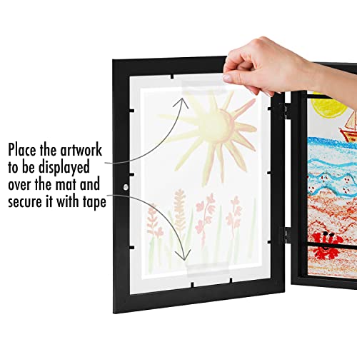 Americanflat 10x12.5 Kids Artwork Picture Frame in Black - Displays 8.5x11 With Mat and 10x12.5 Without Mat - Composite Wood with Shatter Resistant Glass - Horizontal and Vertical Formats - Pack of 2 - Image 5