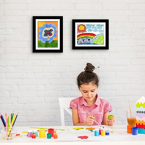 Americanflat 10x12.5 Kids Artwork Picture Frame in Black - Displays 8.5x11 With Mat and 10x12.5 Without Mat - Composite Wood with Shatter Resistant Glass - Horizontal and Vertical Formats - Pack of 2 - Image 2