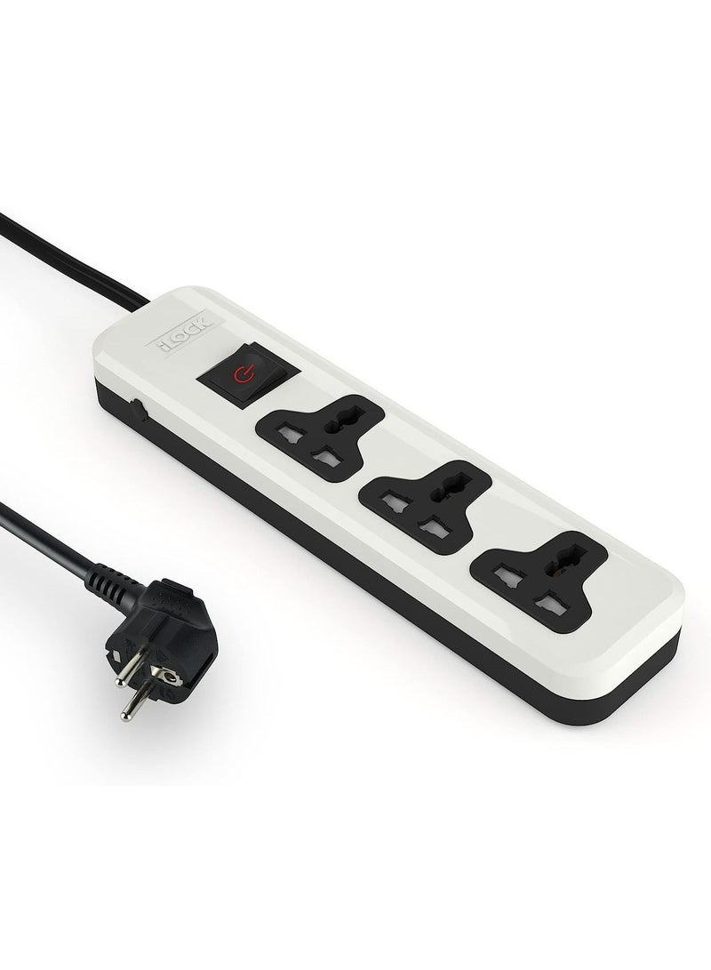 آي لوك مشترك كهربائي اي لوك بملائمة عالمية، يحتوي علي 3 منافذ، مع مفتاح 16 امبير (ابيض) - Image 3