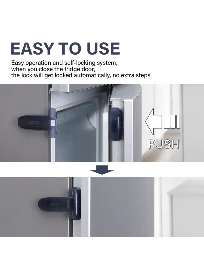EUDEMON Home Refrigerator Fridge Freezer Door Lock Latch Catch Toddler Kids Child Baby Safety Lock Easy to Install no Tools Need or Drill (Greyï¼Œ1 Pack) - Image 5
