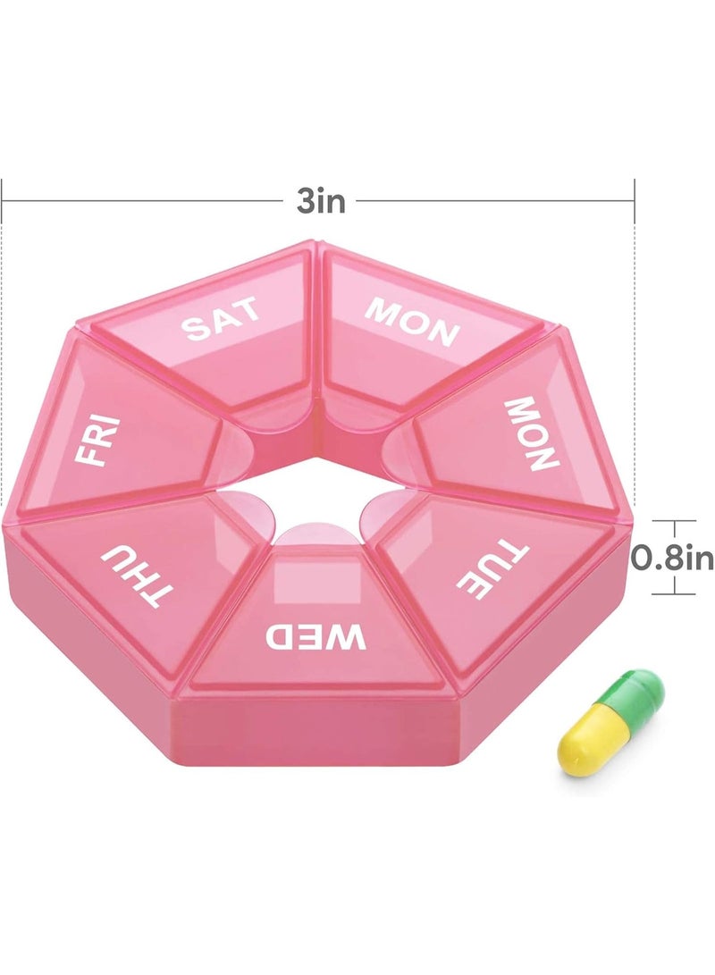 Daily Pill and Vitamin Organizer, Daily Pill Dispenser, Travel and Bag Friendly - 1 Pack - Image 3