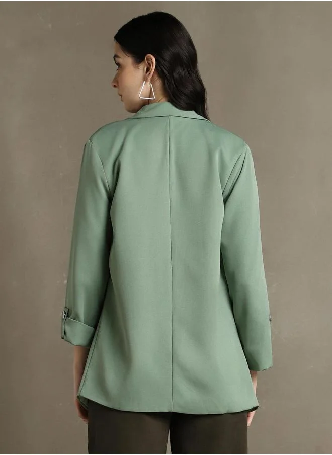 Dennis Lingo Solid Button Full Sleeves Blazer by Styli