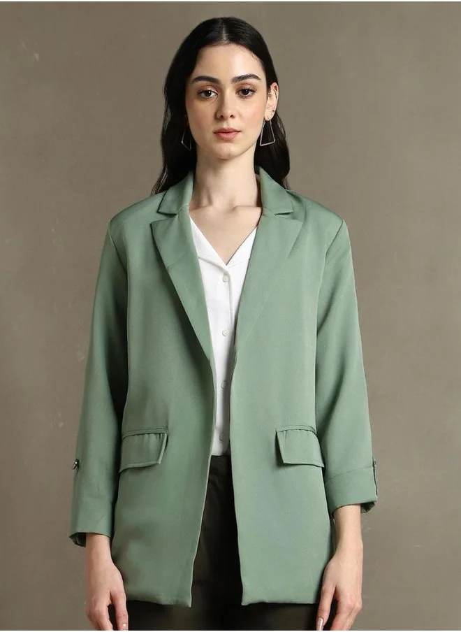 Dennis Lingo Solid Button Full Sleeves Blazer by Styli