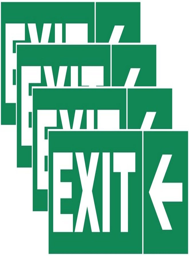 VAAIMAI Exit Left Sign Board UV Protected 3mm Self Adhesive PVC Foam Board 12X4 Inch Green, Pack of 4 - Image 1